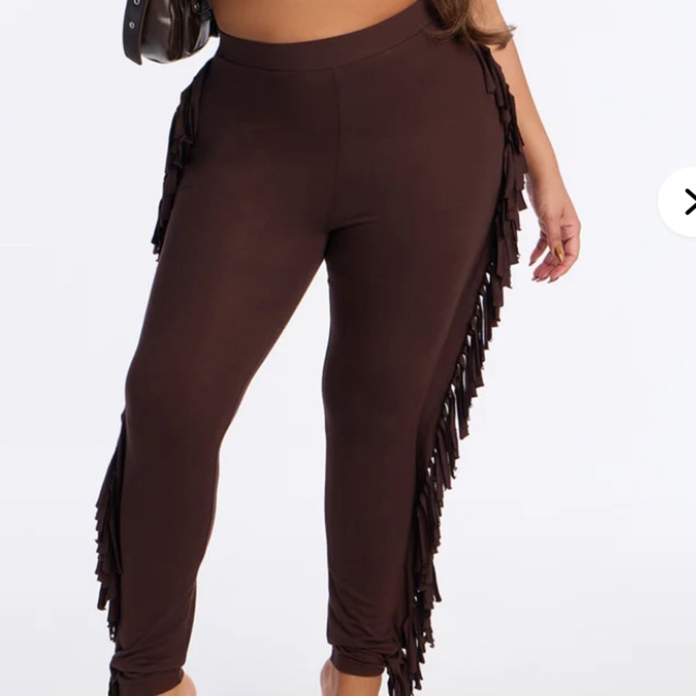 NWT 3 pairs women’s fringe black/brown leggings size medium